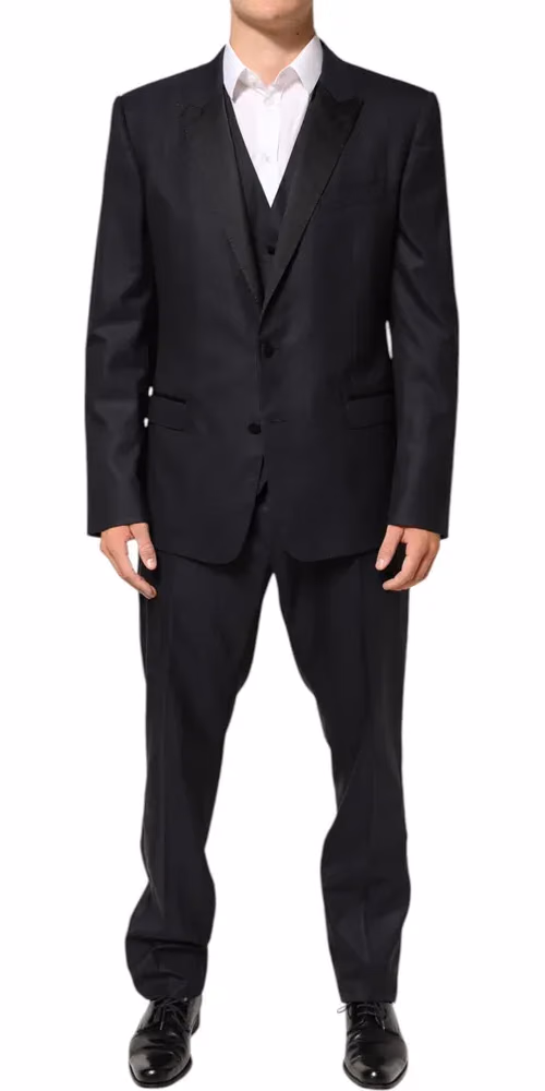 Dolce & Gabbana Black MARTINI 2 Buttons Suit 3 Piece Suit