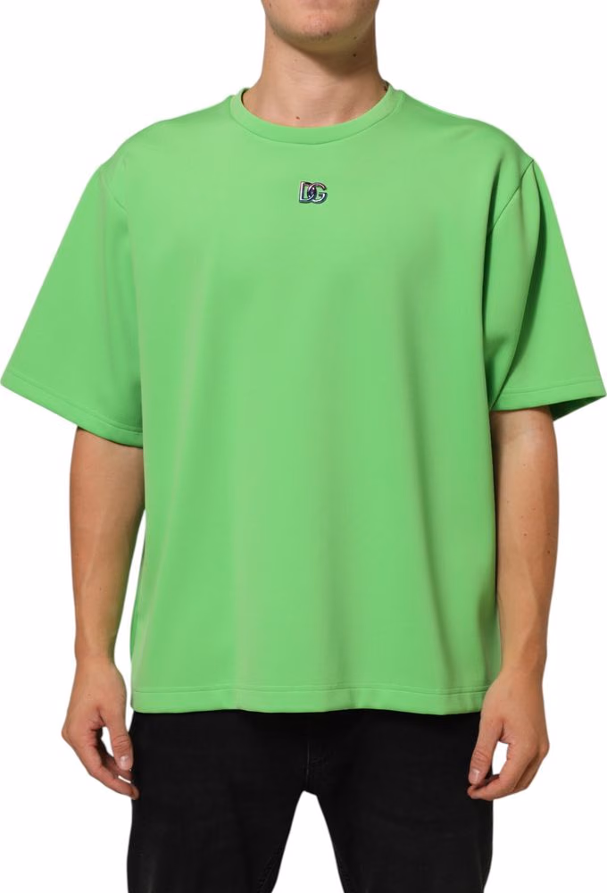 Dolce & Gabbana Green Logo Crew Neck Short Sleeves T-shirt