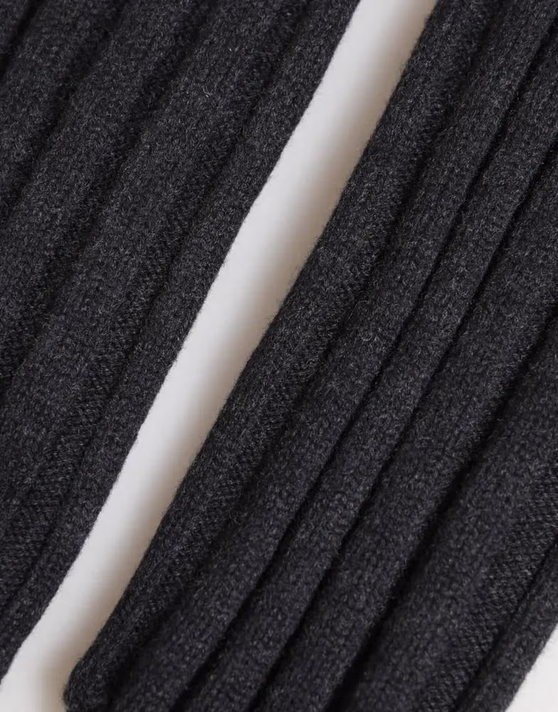 Dolce & Gabbana Dark Gray Virgin Wool Knitted Fingerless Gloves