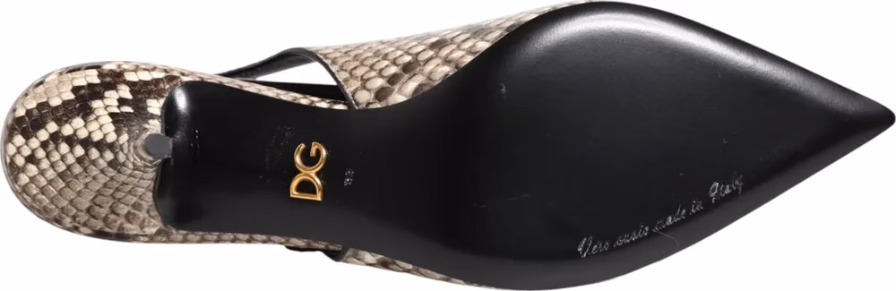 Dolce & Gabbana Multicolor Leather Heels Slingback Shoes