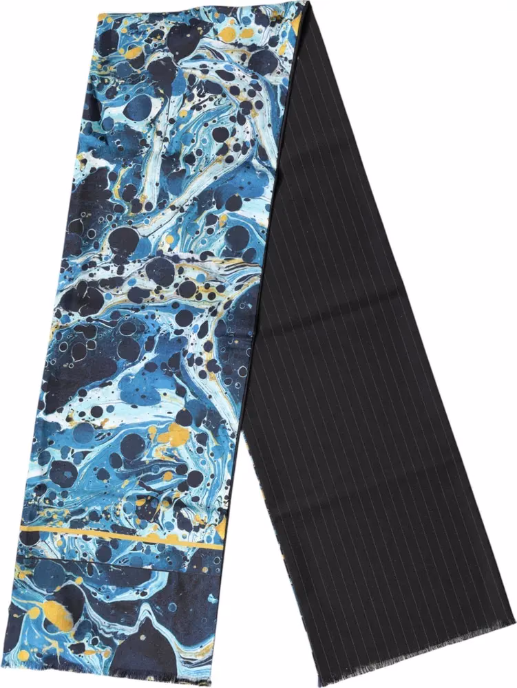 Dolce & Gabbana Multicolor Marble Neck Wrap Foulard Scarf
