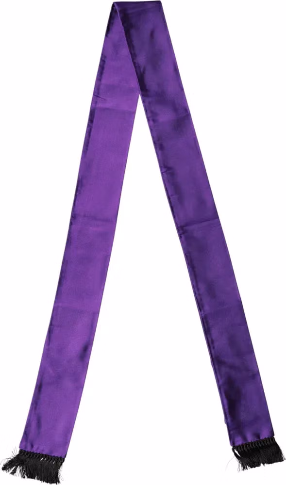 Dolce & Gabbana Violet Silk Fringes Neck Wrap Foulard Scarf