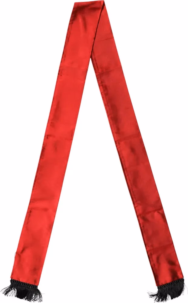 Dolce & Gabbana Red Silk Fringes Neck Wrap Foulard Scarf
