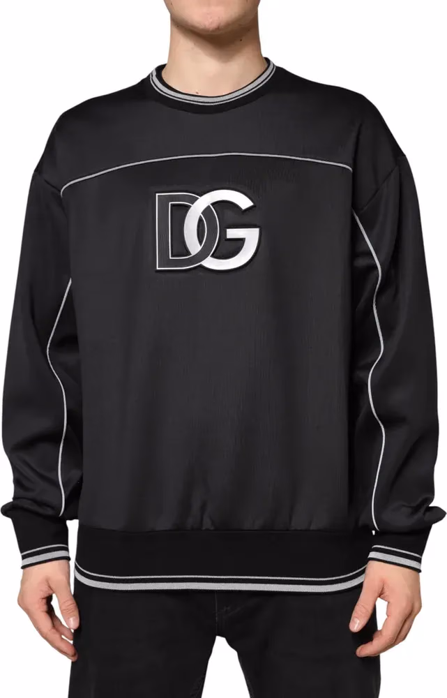 Dolce & Gabbana Black DG Logo Crew Neck Sweatshirt Sweater
