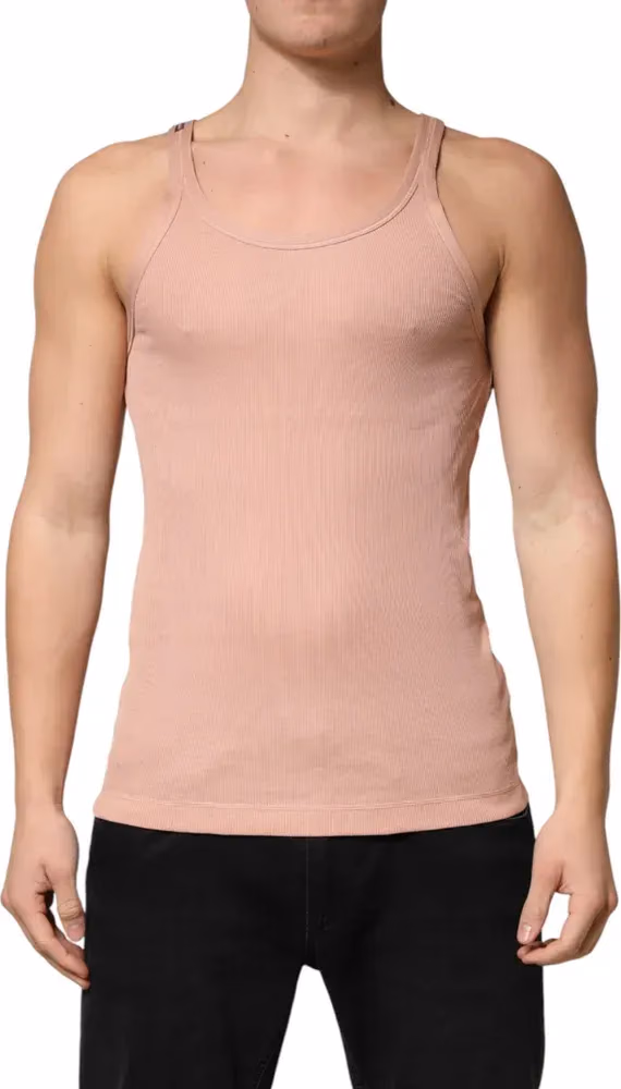 Dolce & Gabbana Pink Sleeveless Round Neck Tank Top  T-shirt