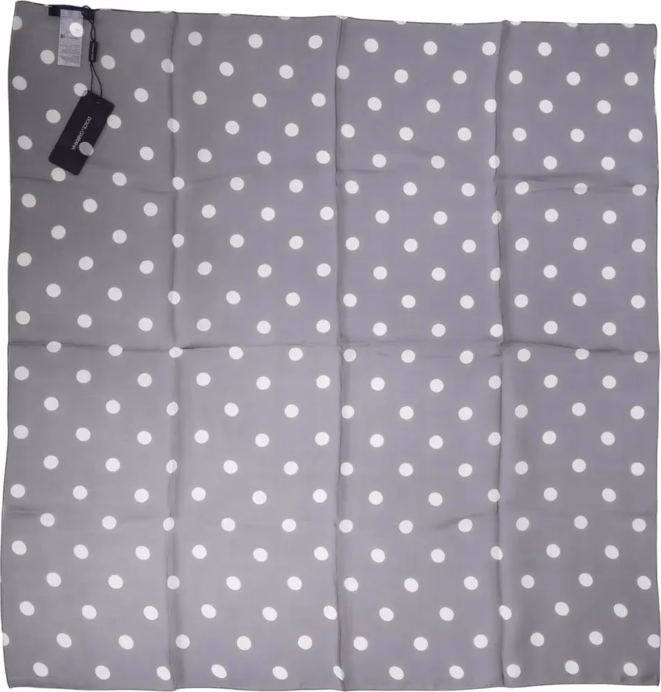 Dolce & Gabbana Blue Polka Dot Silk Square Foulard 91.5cm x 89.5cm Scarf
